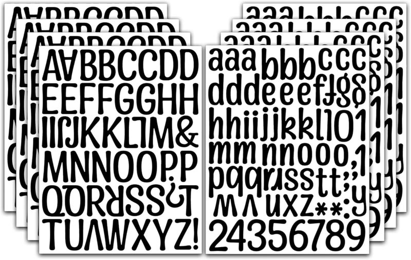 Debinolo 476 pcs 8 Sheets Self Adhesive Vinyl Letters Numbers Kit, 2 Inch Mailbox Numbers Sticker for Mailbox, Signs, Window, Door, Cars, Trucks, Home, Business, Address Number (2 Inch, 8 Black Set) - Image 1